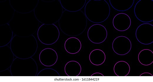 Dark Purple vector texture with disks. Abstract colorful disks on simple gradient background. Design for posters, banners.