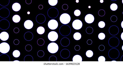 Dark Purple vector texture with disks. Colorful illustration with gradient dots in nature style. Pattern for business ads.