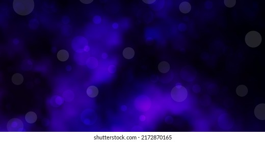 Dark Purple vector texture with disks. Colorful illustration with gradient dots in nature style. Pattern for business ads.