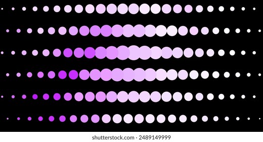 Dark Purple vector texture with disks. Illustration with set of shining colorful abstract spheres. Pattern for wallpapers, curtains.