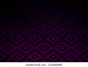 Dark Purple vector texture with lines, rhombuses. Glitter abstract illustration with colorful lines, rhombuses. Best design for your ad, poster, banner.