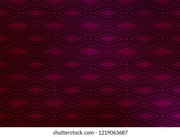 Dark Purple vector texture with lines, rhombuses. Glitter abstract illustration with colorful lines, rhombuses. Best design for your ad, poster, banner.