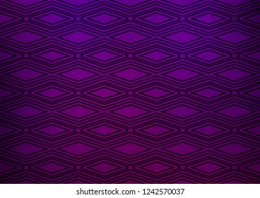Dark Purple vector texture with lines, rhombuses. Colorful illustration with lines, cubes on abstract template. Pattern for ads, posters, banners.