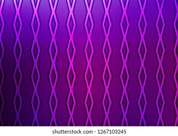 Dark Purple vector texture with lines, rhombuses. Shining colorful illustration with lines, rectangles. Backdrop for TV commercials.