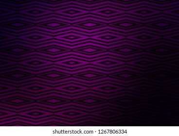 Dark Purple vector texture with lines, rhombuses. Colorful illustration with lines, cubes on abstract template. Pattern for ads, posters, banners.