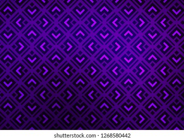 Dark Purple vector texture with lines, rhombuses. Colorful illustration with lines, cubes on abstract template. Pattern for websites, landing pages.