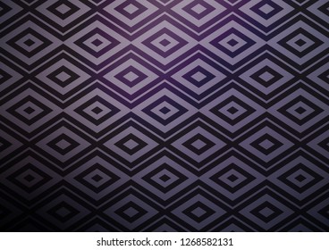 Dark Purple vector texture with lines, rhombuses. Modern geometric abstract illustration with lines, squares. Backdrop for TV commercials.