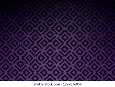 Dark Purple vector texture with lines, rhombuses. Colorful lines, squares on abstract background with gradient. Best design for your ad, poster, banner.