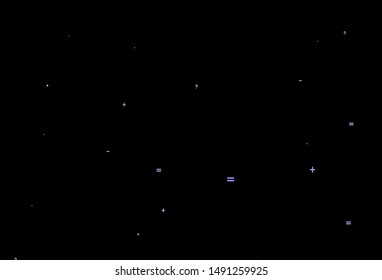 Dark Purple vector texture with mathematic symbols. Shining colorful illustration with isolated Digit signs. Pattern for school, grammar websites.