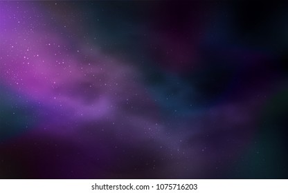 Dark Purple vector texture with milky way stars. Shining illustration with sky stars on abstract template. Pattern for futuristic ad, booklets.