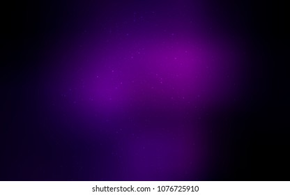 Dark Purple vector texture with milky way stars. Space stars on blurred abstract background with gradient. Best design for your ad, poster, banner.