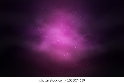 Dark Purple vector texture with milky way stars. Glitter abstract illustration with colorful cosmic stars. Pattern for astrology websites.