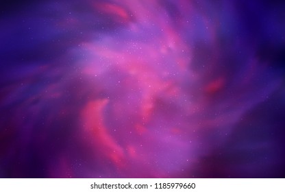 Dark Purple vector texture with milky way stars. Glitter abstract illustration with colorful cosmic stars. Smart design for your business advert.