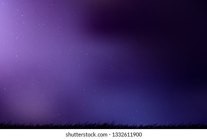Dark Purple vector texture with milky way stars. Space stars on blurred abstract background with gradient. Pattern for astronomy websites.