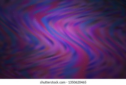Dark Purple vector texture with milky way stars. Blurred decorative design in simple style with galaxy stars. Template for cosmic backgrounds.