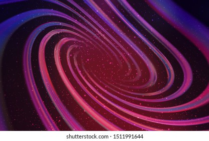 Dark Purple vector texture with milky way stars. Glitter abstract illustration with colorful cosmic stars. Pattern for futuristic ad, booklets.