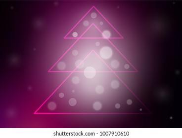 Dark Purple vector texture with a new year tree. Blurred decorative design in xmas style with christmas tree. The pattern can be used for new year ad, booklets.