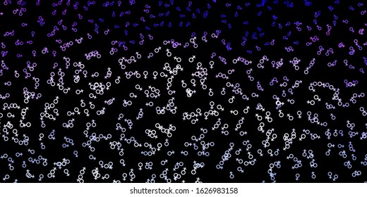 Dark Purple vector texture with religion symbols. Abstract illustration with gothic gradient shapes. Background for esoteric, mystic designs.