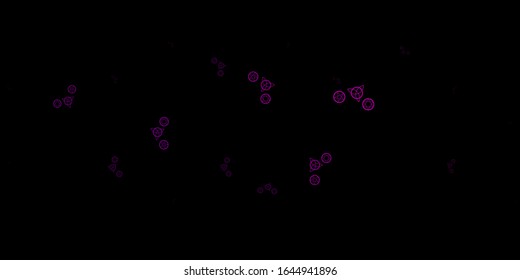 Textura vector púrpura oscura con símbolos religiosos. Ilustración abstracta con formas de degradado gótico. Diseño sencillo para la representación oculta.