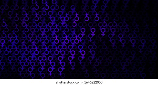 Dark Purple vector texture with religion symbols. Illustration with magical signs of spiritual power. Design for magic, spiritual events.