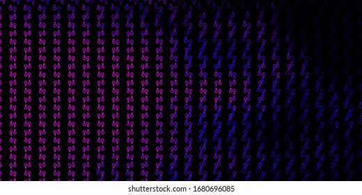 Dark Purple vector texture with religion symbols. Abstract illustration with gothic gradient shapes. Background for esoteric, mystic designs.