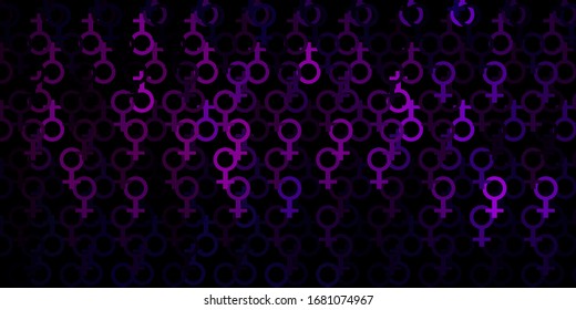 Dark Purple vector texture with religion symbols. Retro design in abstract style with witchcraft forms. Design for magic, spiritual events.