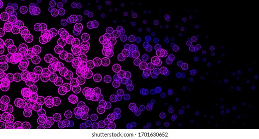 Dark Purple vector texture with religion symbols. Retro design in abstract style with witchcraft forms. Design for magic, spiritual events.