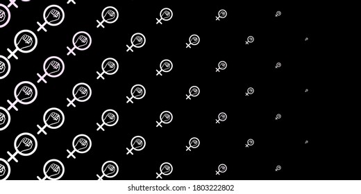 Dark Purple vector texture with women's rights symbols. Simple design in abstract style with women’s rights activism. Elegant design for wallpapers.