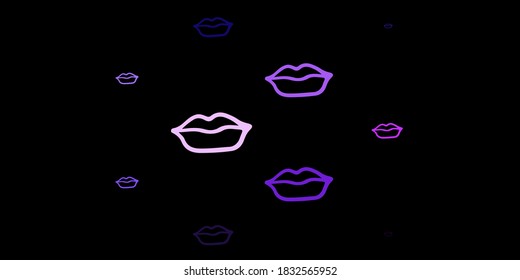 Dark Purple vector texture with women's rights symbols. Colorful illustration with gradient feminism shapes. Simple design for your web site.