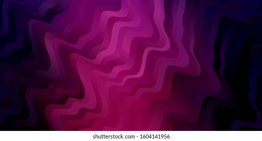 Dark Purple vector texture with wry lines. Gradient illustration in simple style with bows. Template for cellphones.