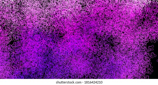 Dark purple vector texture with wry lines. Colorful illustration with curved lines. Best design for your ad, poster, banner.