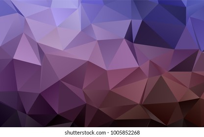 Dark Purple vector triangle mosaic template. A sample with polygonal shapes. Triangular pattern for your business design.