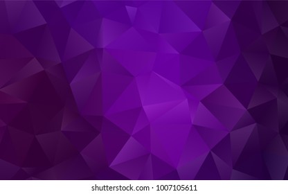 Dark Purple vector triangle mosaic template. Creative illustration in halftone style with gradient. Triangular pattern for your business design.