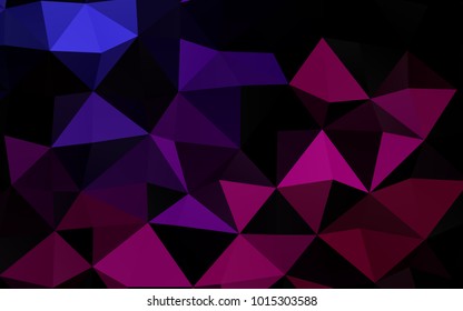 Dark Purple vector triangle mosaic pattern. Shining illustration, which consist of triangles. The elegant pattern can be used as part of a brand book.