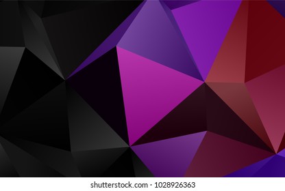 Dark Purple vector triangle mosaic background. Colorful abstract illustration with gradient. A new texture for your design.