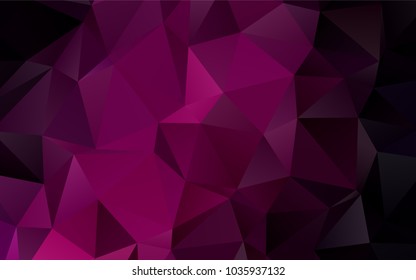 Dark Purple vector triangle mosaic pattern. A completely new color illustration in a vague style. Triangular pattern for your business design.