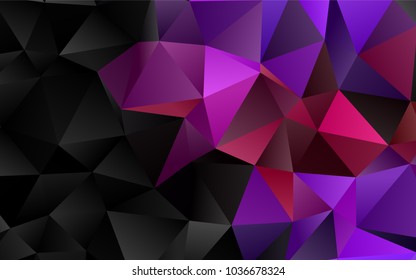 Dark Purple vector triangle mosaic template. A sample with polygonal shapes. The best triangular design for your business.