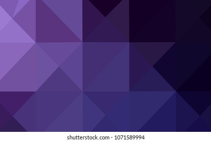 Dark Purple vector triangle mosaic texture. Polygonal abstract illustration with gradient. Brand-new design for your business.
