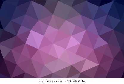 Dark Purple vector triangle mosaic texture. Creative geometric illustration in Origami style with gradient. The polygonal design can be used for your web site.