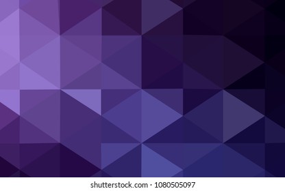 Dark Purple vector triangle mosaic texture. Triangular geometric sample with gradient.  The polygonal design can be used for your web site.