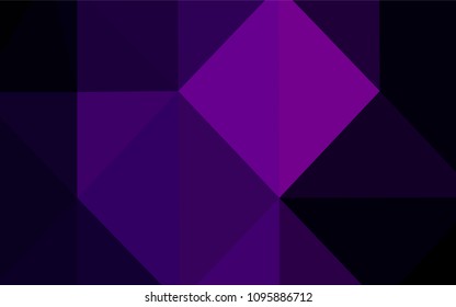 Dark Purple vector triangle mosaic cover. Colorful abstract illustration with gradient. The polygonal design can be used for your web site.