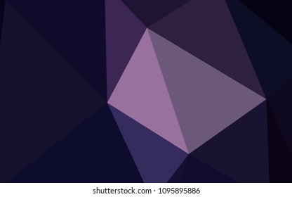 Dark Purple vector triangle mosaic template. A completely new color illustration in a polygonal style. Textured pattern for your backgrounds.