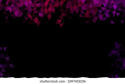 Dark Purple vector triangle mosaic background. A vague abstract illustration with gradient. The polygonal design can be used for your web site.
