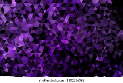 Dark Purple vector triangle mosaic pattern. A sample with polygonal shapes. The polygonal design can be used for your web site.