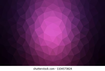 Dark Purple vector triangle mosaic cover. Shining polygonal illustration, which consist of triangles. Best triangular design for your business.