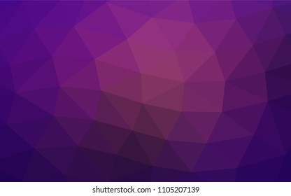 Dark Purple vector triangle mosaic background. Brand new colored illustration in blurry style with gradient. The best triangular design for your business.