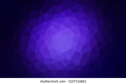 Dark Purple vector triangle mosaic texture. Triangular geometric sample with gradient.  New template for your brand book.