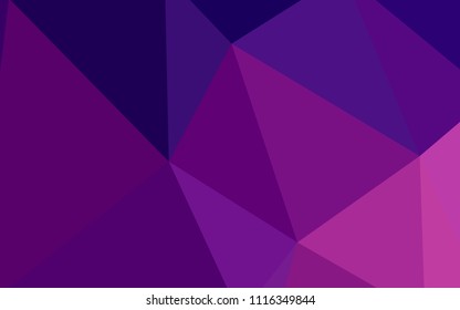 Dark Purple vector triangle mosaic template. Elegant bright polygonal illustration with gradient. Triangular pattern for your design.