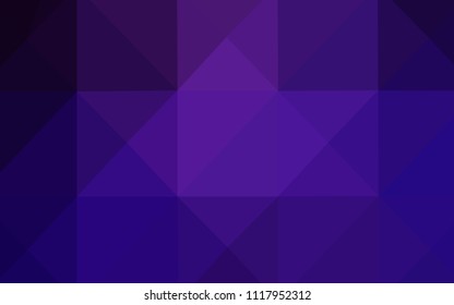 Dark Purple vector triangle mosaic texture. Glitter abstract illustration with an elegant design. Triangular pattern for your business design.