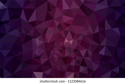 Dark Purple vector triangle mosaic template. Creative geometric illustration in Origami style with gradient. A completely new design for your leaflet.